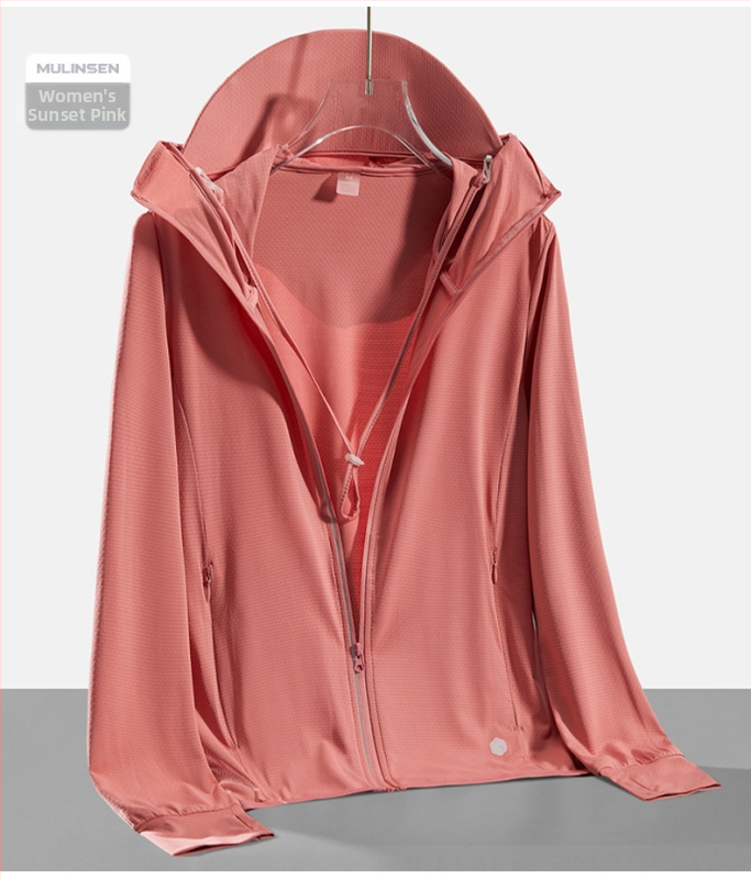 Unisex lauko vėjo striukė su nuimama gobtuvu, lengva, UPF50+ saulės apsauga, sintetinių pluoštų audinys