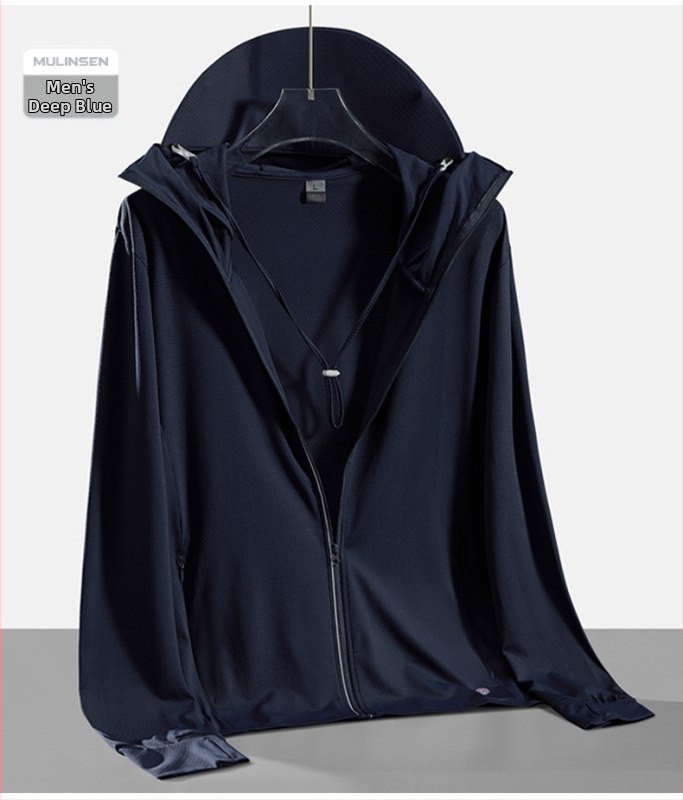 Unisex lauko vėjo striukė su nuimama gobtuvu, lengva, UPF50+ saulės apsauga, sintetinių pluoštų audinys