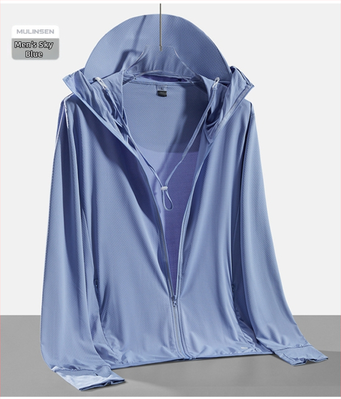 Unisex lauko vėjo striukė su nuimama gobtuvu, lengva, UPF50+ saulės apsauga, sintetinių pluoštų audinys