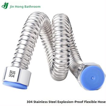 304 nerezová oceľová gofrovaná hadica pre prívod vody na sprchu a práčku — zabudovaná inštalácia do steny, 1.0 MPa, normálna teplota, proti úniku, značka Jinhong