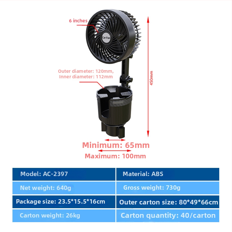 Автомобилен държач за чаши Carfu, ABS, модел AC-2388, подходящ за подлакътник и джоб на вратата