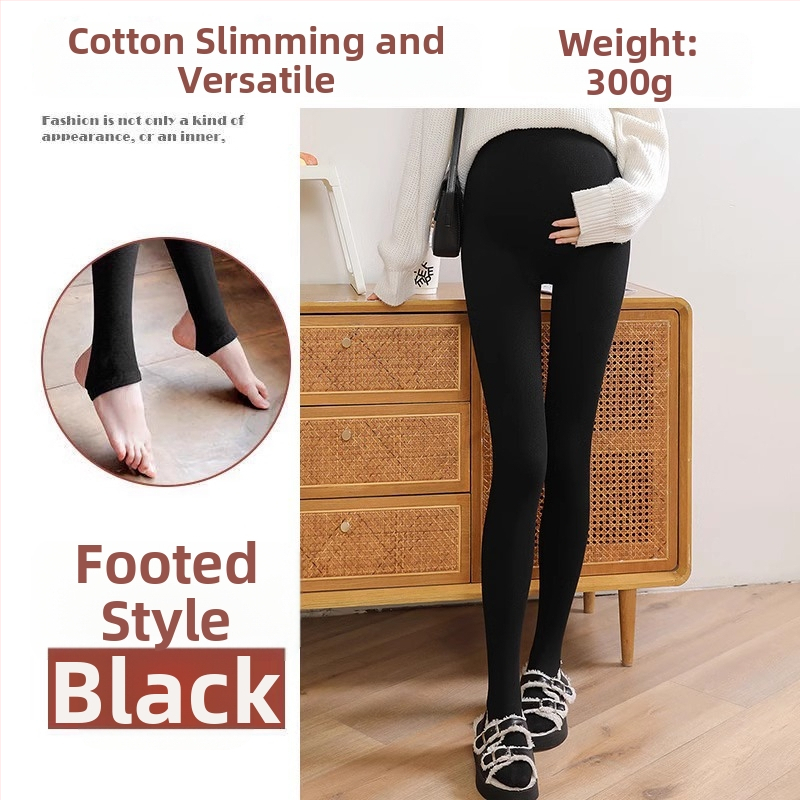 Tehotenské legíny na jeseň-zimu, vysoký pás pre podporu bruška, hrubý teplý materiál a protišmykový dizajn