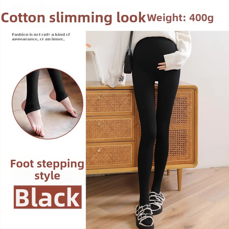 Tehotenské legíny na jeseň-zimu, vysoký pás pre podporu bruška, hrubý teplý materiál a protišmykový dizajn