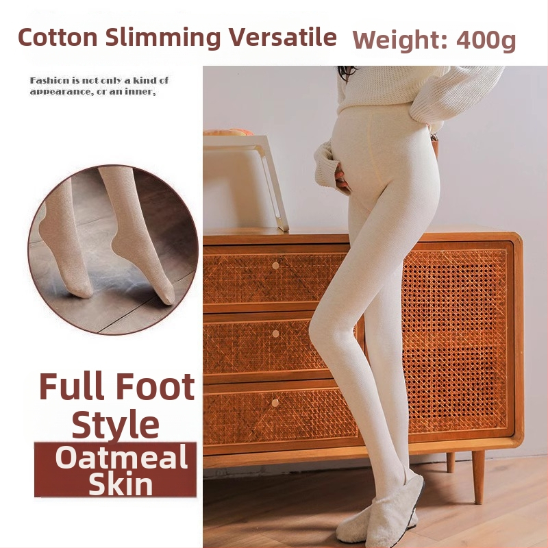 Tehotenské legíny na jeseň-zimu, vysoký pás pre podporu bruška, hrubý teplý materiál a protišmykový dizajn