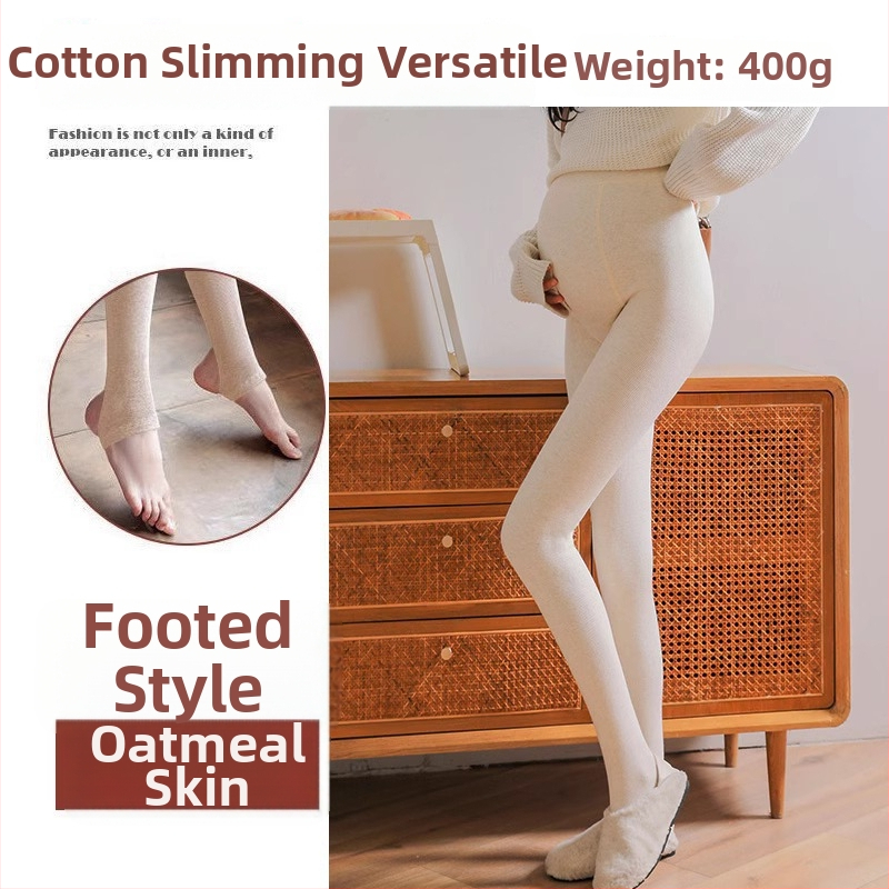 Tehotenské legíny na jeseň-zimu, vysoký pás pre podporu bruška, hrubý teplý materiál a protišmykový dizajn