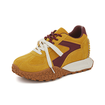 Μινγκλιου dad sneakers με ανύψωση 6 εκ, επάνω μέρος από συνθετικό δέρμα, κορδόνια μπροστά, σόλα από καουτσούκ, για γυναίκες