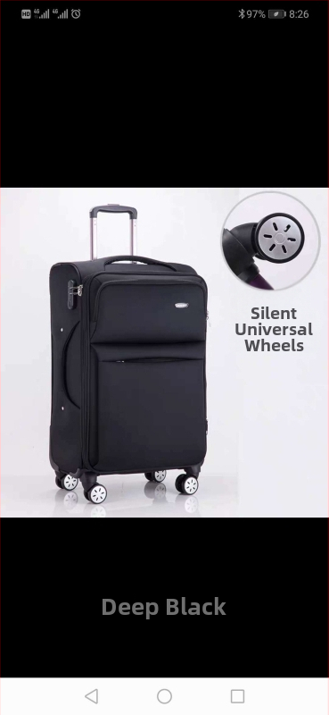 Oxford auduma ceļojumu čemods ar universālajiem riteņiem, ūdensizturīgs, pret zādzībām, atvērums ar rāvējslēdzēju