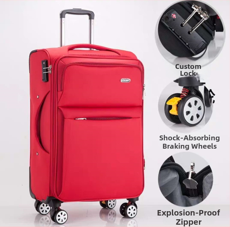 Oxford auduma ceļojumu čemods ar universālajiem riteņiem, ūdensizturīgs, pret zādzībām, atvērums ar rāvējslēdzēju