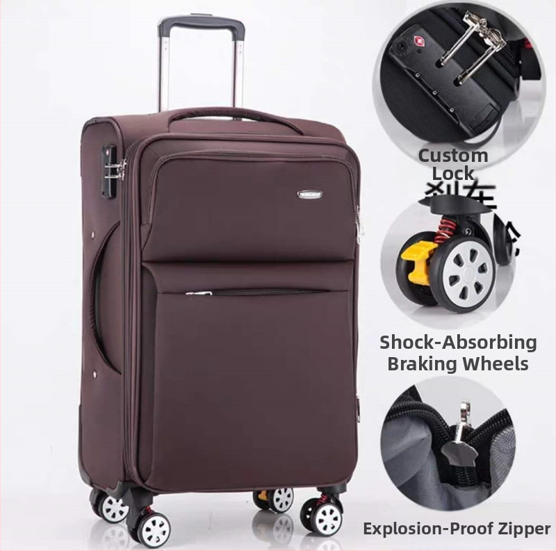 Oxford auduma ceļojumu čemods ar universālajiem riteņiem, ūdensizturīgs, pret zādzībām, atvērums ar rāvējslēdzēju