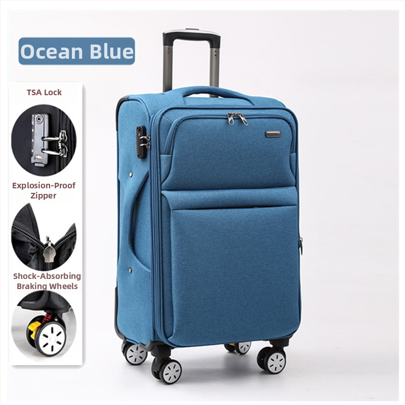 Oxford auduma ceļojumu čemods ar universālajiem riteņiem, ūdensizturīgs, pret zādzībām, atvērums ar rāvējslēdzēju