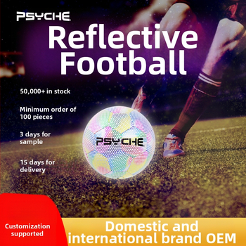 Futbalová lopta Psyche, PU, šitá na stroj, reflexná a luminescujúca, možnosť potlače loga