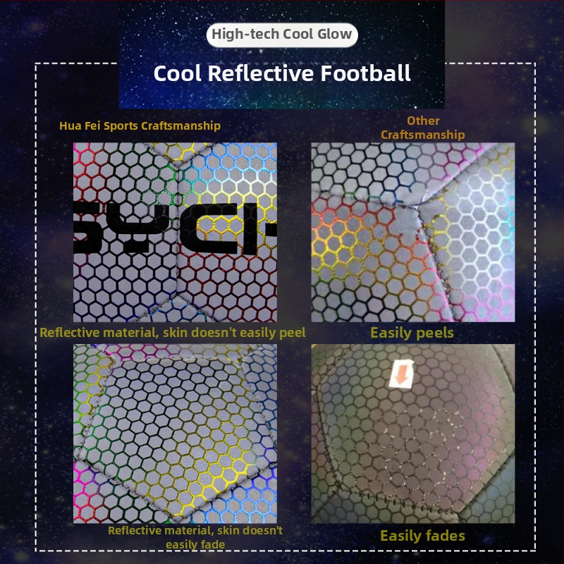 Futbalová lopta Psyche, PU, šitá na stroj, reflexná a luminescujúca, možnosť potlače loga