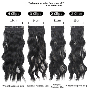 Kučeravé vlasy - štvordielny set, clip-in extenzie, vlákna tepelne odolné hodvábne