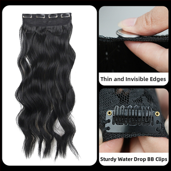 Kučeravé vlasy - štvordielny set, clip-in extenzie, vlákna tepelne odolné hodvábne