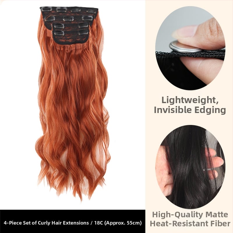 Kučeravé vlasy - štvordielny set, clip-in extenzie, vlákna tepelne odolné hodvábne