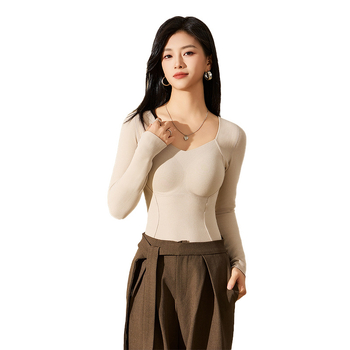 Dámske vyhrievacie termálne spodné prádlo s integrovanými vankúšikmi na prsia, all-in-one s dlhými rukávmi, dvojitá vrstva, hrubý akrylový materiál