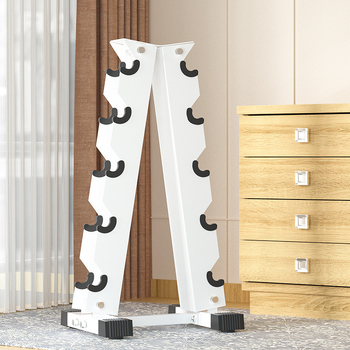 Päťúrovňový stojan na činky — liatinová konštrukcia, zosilnené železné dosky, šesťuholníkový elektrolyzovaný dizajn, Convis