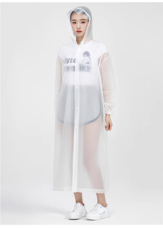 Дъждовна наметалка за възрастни с качулка, дълга кройка, дебел PEVA плат, водоустойчив PVC слой за туризъм