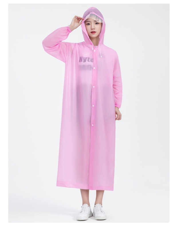 Дъждовна наметалка за възрастни с качулка, дълга кройка, дебел PEVA плат, водоустойчив PVC слой за туризъм