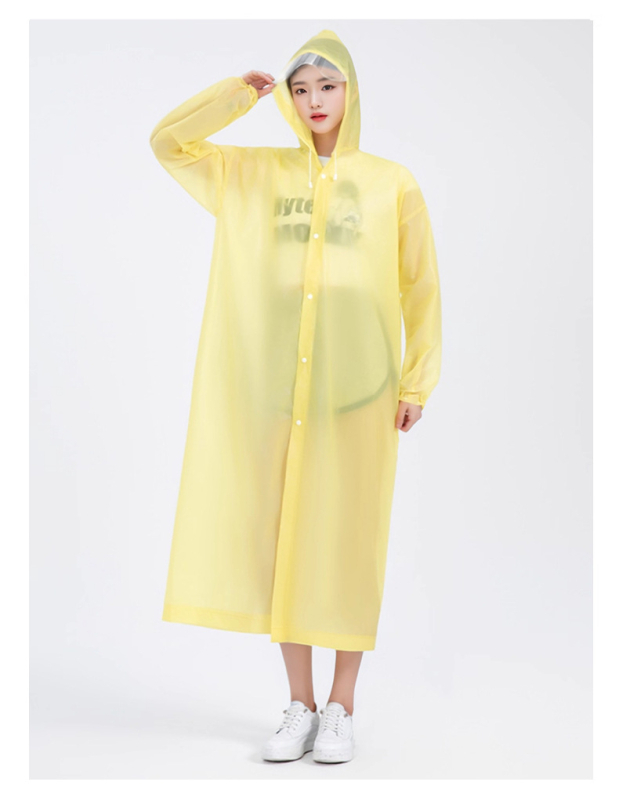 Дъждовна наметалка за възрастни с качулка, дълга кройка, дебел PEVA плат, водоустойчив PVC слой за туризъм