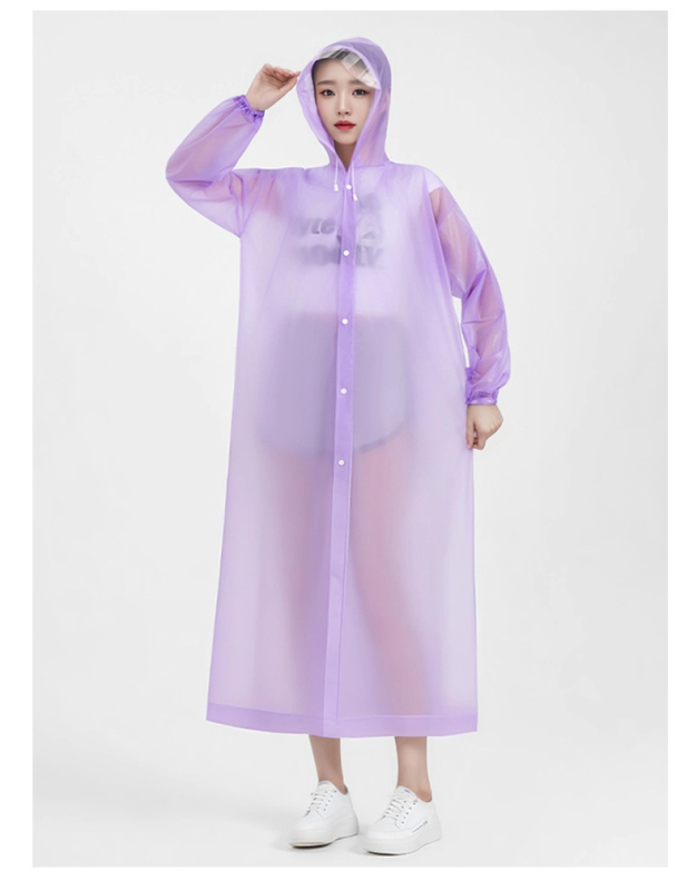 Дъждовна наметалка за възрастни с качулка, дълга кройка, дебел PEVA плат, водоустойчив PVC слой за туризъм