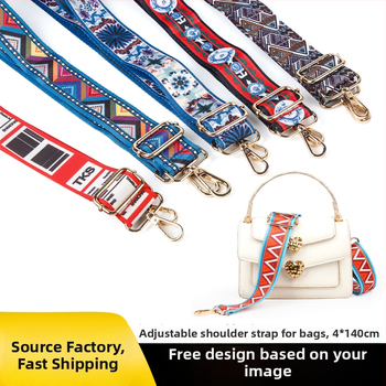 Nastaviteľný ramenný popruh na tašku z nylonu s geometrickým vzorom, odolný voči opotrebeniu, štýl mix-and-match