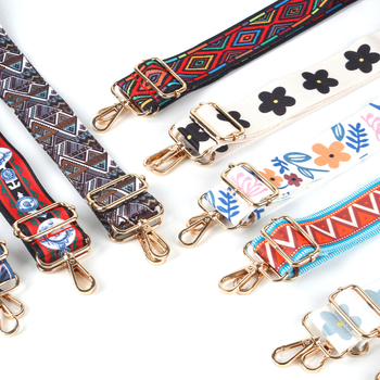 Nastaviteľný ramenný popruh na tašku z nylonu s geometrickým vzorom, odolný voči opotrebeniu, štýl mix-and-match