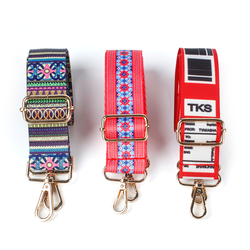 Nastaviteľný ramenný popruh na tašku z nylonu s geometrickým vzorom, odolný voči opotrebeniu, štýl mix-and-match