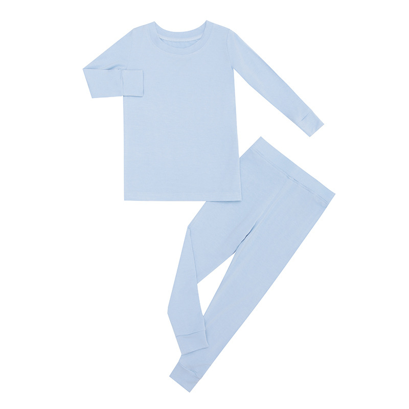 Detský dvojdielny pyžamový set z bambusových vlákien a viskózy, s dlhým rukávom, unisex, pre deti 3–8 rokov