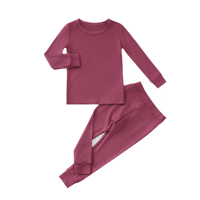 Detský dvojdielny pyžamový set z bambusových vlákien a viskózy, s dlhým rukávom, unisex, pre deti 3–8 rokov