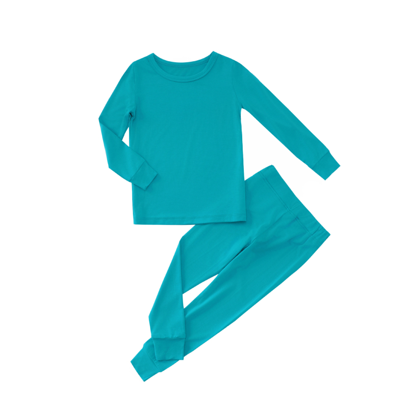 Detský dvojdielny pyžamový set z bambusových vlákien a viskózy, s dlhým rukávom, unisex, pre deti 3–8 rokov