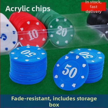 Sada čipov na poker a mahjong, 100 kusov (ABS materiál, miešané čipy, pre stolové hry)