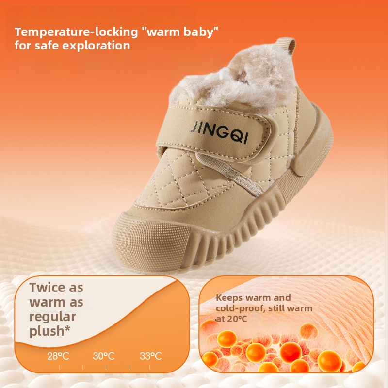 Detské zimné topánky pre batoľatá - Unisex, zapínanie na suchý zips, hrubá výstelka, vrchný materiál mikrovláknová koža, podrážka PVC