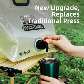 Vonkajšia zložiteľná vodná taška na kempovanie, vodeodolná tkanina, materiál PET-nylon-PE, objem 3L/5L/8L/10L