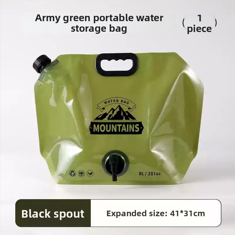 Vonkajšia zložiteľná vodná taška na kempovanie, vodeodolná tkanina, materiál PET-nylon-PE, objem 3L/5L/8L/10L