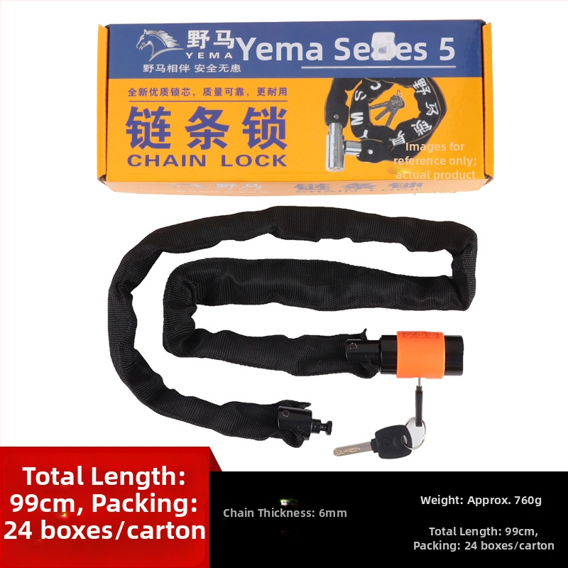 Mustang reťazový zámok na bicykel, manganová oceľ, 780 g, vhodný pre bicykel, elektrické vozidlo a motorku