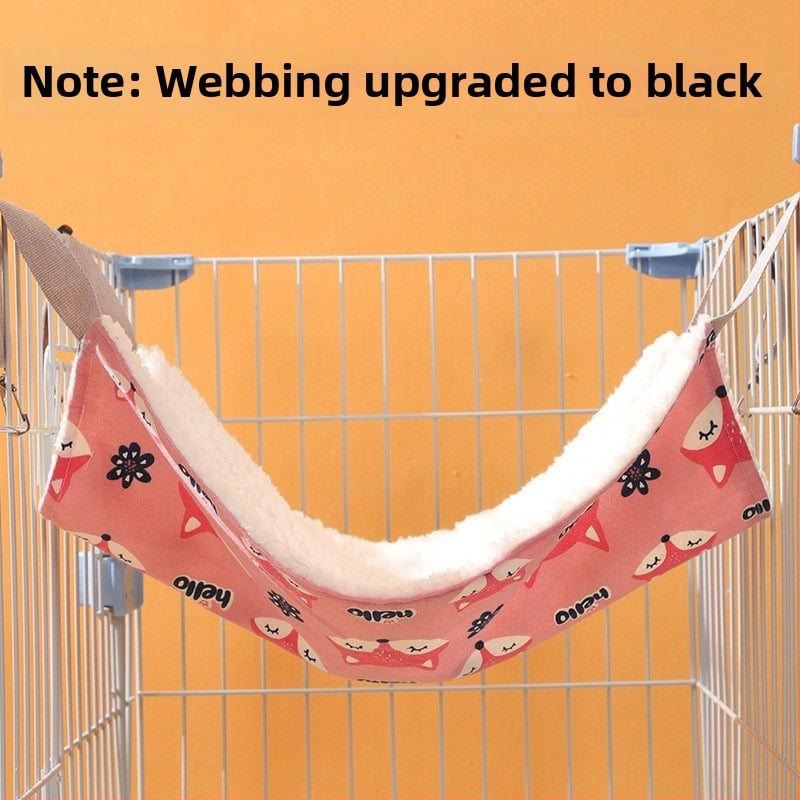 Lu Chong mačací hojdačkový pelech s fleecovou výstelkou, nastaviteľný, zavesiteľný