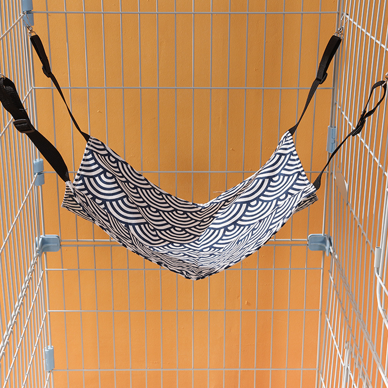 Lu Chong mačací hojdačkový pelech s fleecovou výstelkou, nastaviteľný, zavesiteľný