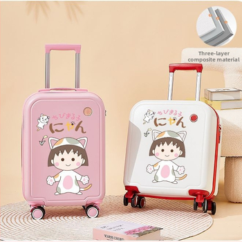 Bērnu kabīnes čemodāns ar multfilmu motīvu, rāvējslēdzēja atvērums, paplašināms nodalījums, universālie rati, ABS/PC materiāls