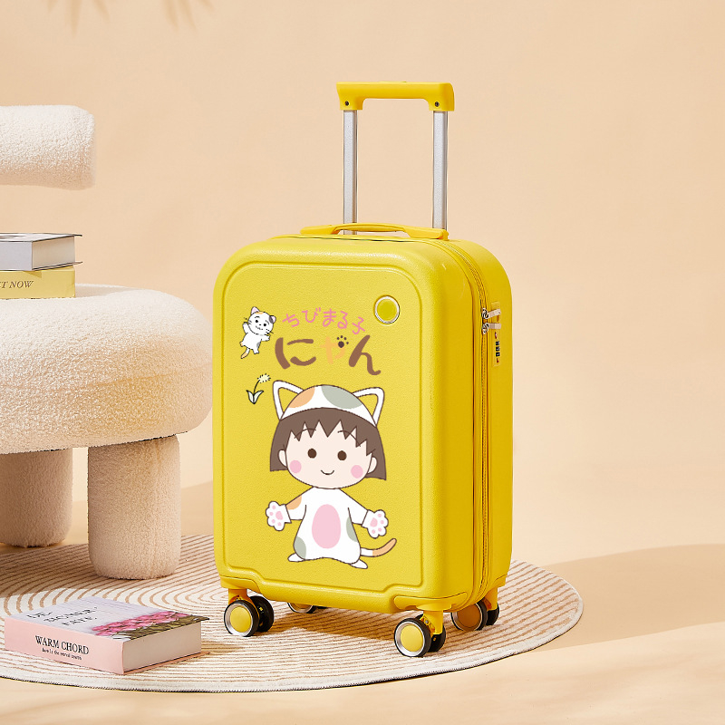 Bērnu kabīnes čemodāns ar multfilmu motīvu, rāvējslēdzēja atvērums, paplašināms nodalījums, universālie rati, ABS/PC materiāls