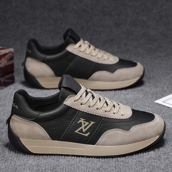 Pánske športovo casual topánky, PU vrchná časť, plastová podrážka, šnúrky, plytký otvor, textilná stielka