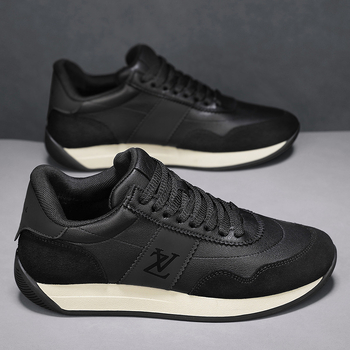 Pánske športovo casual topánky, PU vrchná časť, plastová podrážka, šnúrky, plytký otvor, textilná stielka