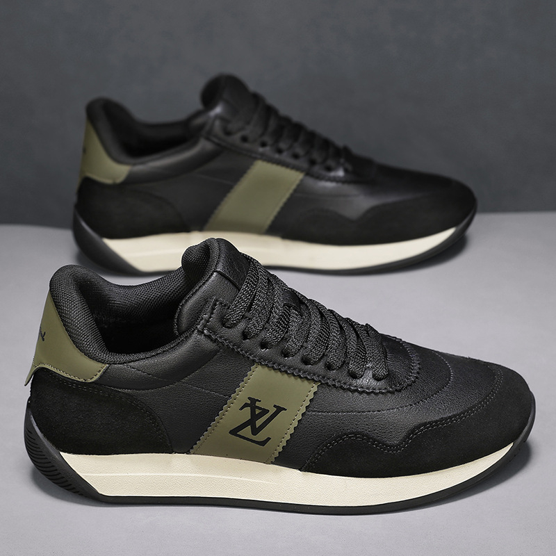 Pánske športovo casual topánky, PU vrchná časť, plastová podrážka, šnúrky, plytký otvor, textilná stielka