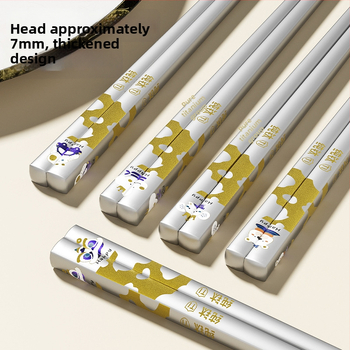 Pevné titánové paličky v krabičke, 5 párov, antibakteriálne a proti plesniam, potravinárske kvality, moderný minimalistický štýl