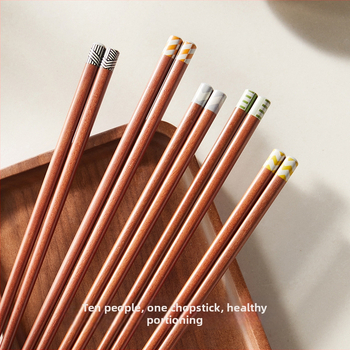 Paličky na jedlo z červenej santalovej dreva, moderný minimalistický štýl, 5 párov, ručne vyrobené, zrkadlový lesk