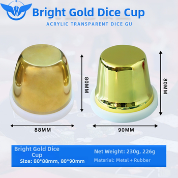 Metāla un akrila konstrukcijas kausa komplekts ar pamatni, modelis YH-6898, apaļo stūru dizains, piemērots šaham un kāršu spēlēm