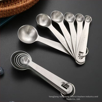 6-dielny set meracích lyžíc z nehrdzavejúcej ocele so stupnicou, na pečenie a do kuchyne — Model: Measuring Spoon 1
