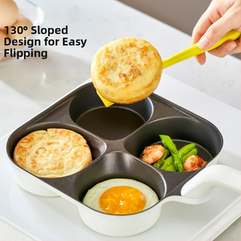 Panvica na vajíčka so štyrmi otvormi s titan-keramickým nepriľnavým povrchom, hliníková zliatina, viacvrstvové dno