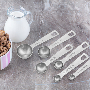 Six Giants 6-dielna súprava kruhových meracích lyžíc z 430 nerezovej ocele na pečenie