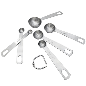 Six Giants 6-dielna súprava kruhových meracích lyžíc z 430 nerezovej ocele na pečenie